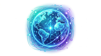 Global Network Connection Digital Earth Globe. © Adre