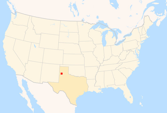 Locator Map of the County Castro (Texas, US) showing the Contiguous United States with the highlighted County