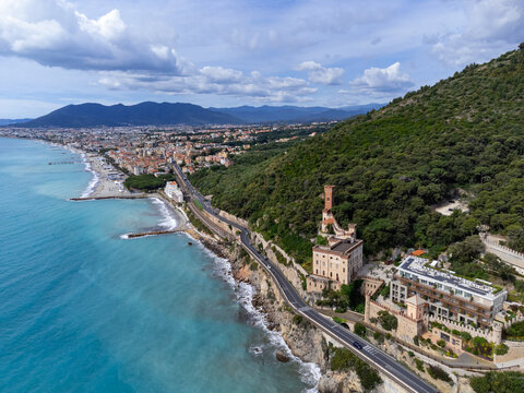 View of the Borghetto Santo Spirito Castle in Liguria