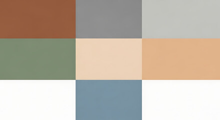 Fototapeta premium Abstract collage of earthy and neutral color swatches arranged in grid format with swatches abstract background collection composition minimalist