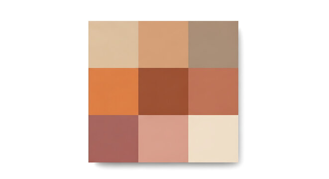 Square color palette swatches featuring warm terracotta and neutral beige tones swatches terracotta background collection composition minimalist