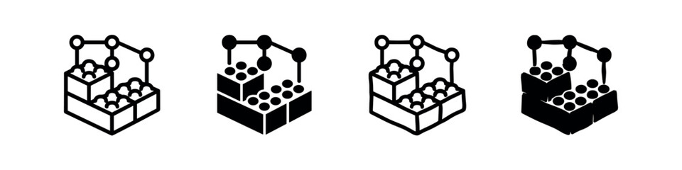 Modular building blocks and data structure icon set © liubomir118809