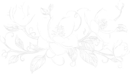 Obraz premium Elegant botanical ornate design with leaves and flowers