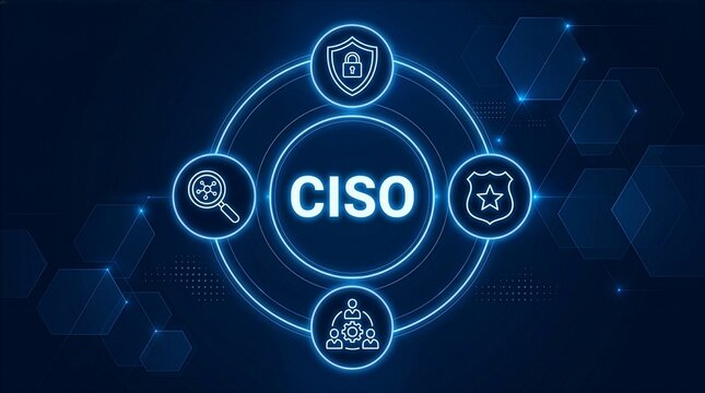 CISO Chief information security officer concept for business data