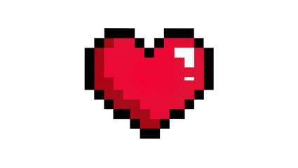 Red pixel heart icon with black outline © Lukas