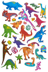 Dinosaurs Stickers Collection for Kids Learning and Playful Craft Activities © hi.yogaaditama