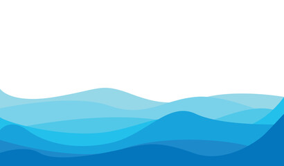 Obraz premium Background with vector illustration featuring waves in shades of blue.