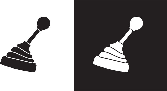 Gear stick shift lever icon car transmission control symbol, vector 
