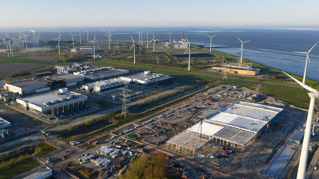 Aerial View of Hyperscale Data Center Expansion in Eemshaven