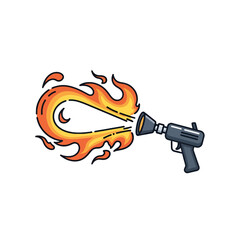 A stylized illustration of a handheld device emitting a bright orange flame © buku