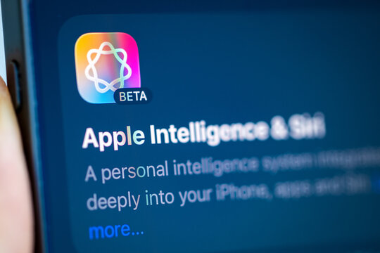 Macro shot of Apple Intelligence & Siri on iPhone 17 screen in Germany, May 29, 2026