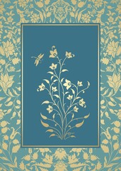 wedding card design, paisley floral pattern , India  © SIRIUS*
