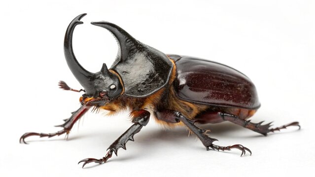 Rhinoceros Beetle Power: A majestic rhinoceros beetle with impressive horns and a robust exoskeleton stands ready for action, showcasing the raw power and resilience of nature.