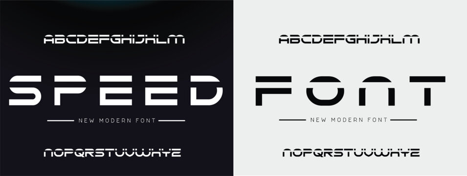 Speed Sport Modern Future Logo Alphabet Font and Number. Typography abstract italic bold fonts technology, sport, movie brand and logos. vector illustration