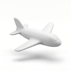 Naklejka premium Minimalist 3D airplane icon isolated on a clean white background