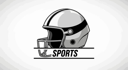 Fototapeta premium Football Helmet Illustration Depicting Sports, Designed In A Modern Minimalist Style
