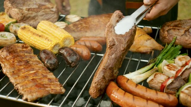 Asado Chile grill fiestas patrias Meat vegetables fire