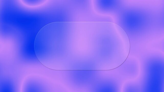 Beautiful transparent rounded rectangle glass frame background, realistic liquid glassmorphism user interface, blurred animated UI design loop