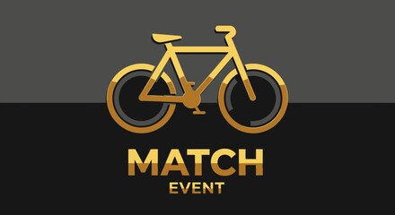 Fototapeta premium Golden Bicycle Illustrative Design Depicting Match Event with Innovative Aesthetics