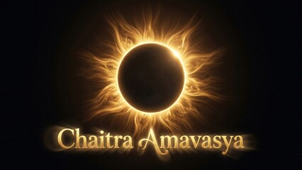Obraz premium Chaitra Amavasya Sanskrit Eclipse Poster