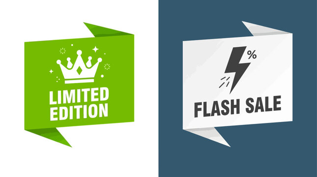 Special Offers and Discounts Limited Edition and Flash Sale Labels for Retail and Marketing Promotions