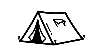 Camping tent icon in outline style © Mur