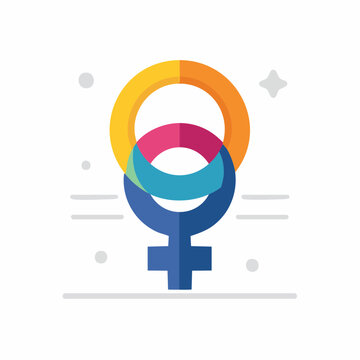 Intersectional Gender Symbol with Overlapping Circles
