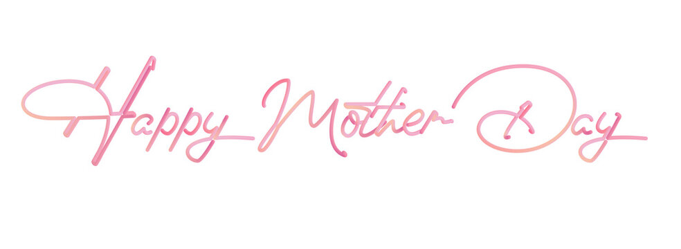happy mother&rsquo;s day, pink handwritten calligraphy, elegant greeting card typography
