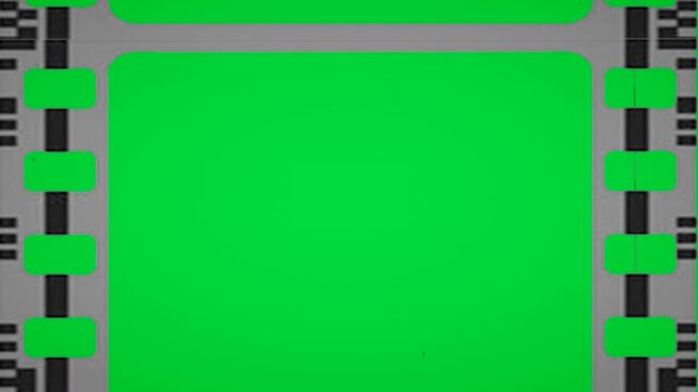 Dual track green screen film overlay with detailed perforation lines for multiple asset compilation abstract cinematic background video editing motion graphics footages clip assets footage.