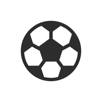 Soccer ball icon. Monochrome black and white symbol