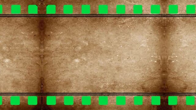 Aged parchment texture background wrapped inside an old film roll border with authentic paper look abstract cinematic background video editing motion graphics footages clip assets footage.