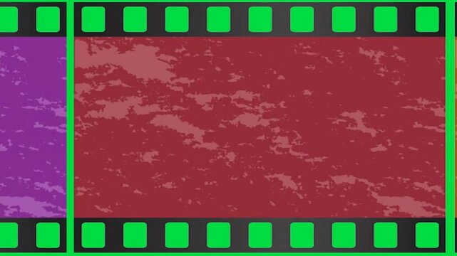 Deep red crimson painted texture background trapped inside a rustic antique movie frame track abstract cinematic background video editing motion graphics footages clip assets footage.