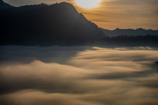 Mist covering a valley in Tosari