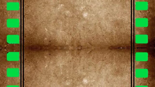 Old parchment texture presentation block framed inside an antique cinematic film track layout abstract cinematic background video editing motion graphics footages clip assets footage.