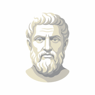 Ancient bearded man marble bust head sculpture