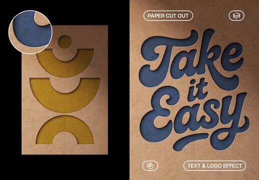 Debossed Text Effect &ndash; Craft Paper Typography for Logo, Poster & Branding (PSD)