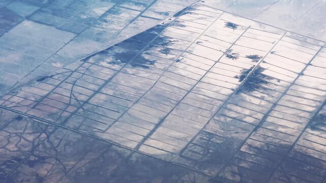 Aerial view of patterned agricultural fields at Hasion river Dendritic branches in Iraq Mangrove forest landscape
