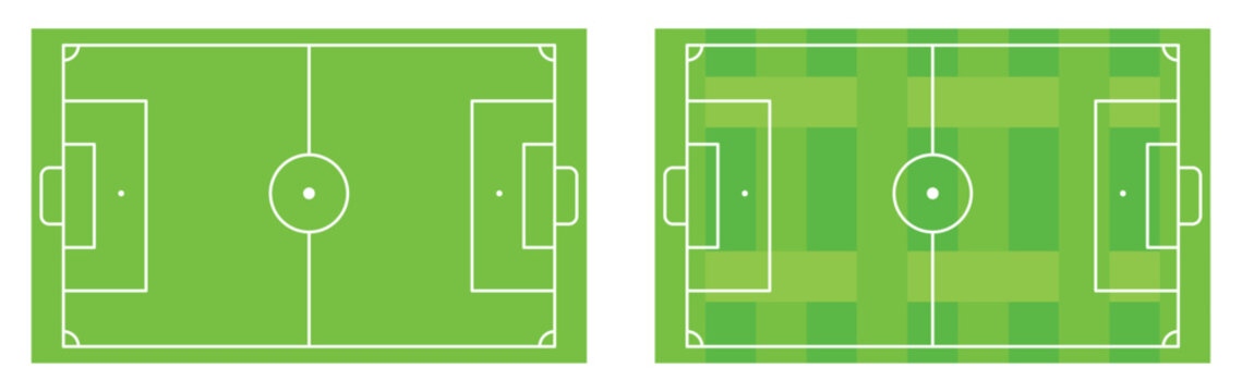 Detailed Soccer Football Pitch Diagram for Tournament, Training and Sports Strategy Concept Vector