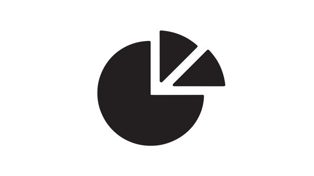 Black Pie Chart Graph For Business Statistics Concepts