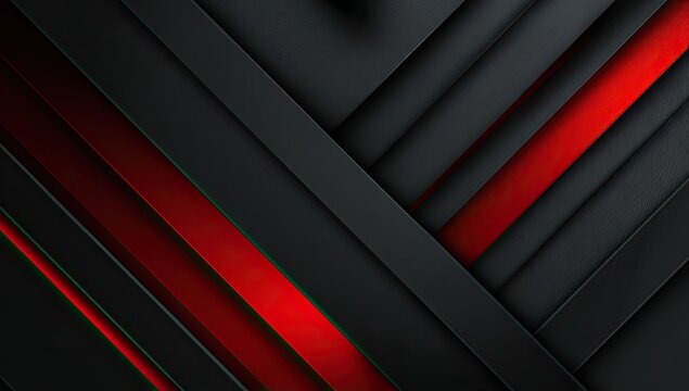 Abstract dark grey layers with striking red diagonal accents