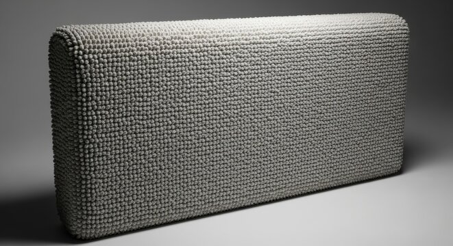 Close-up view of a textured grey chenille fabric panel with a dense weave detail, showcasing its soft material quality.