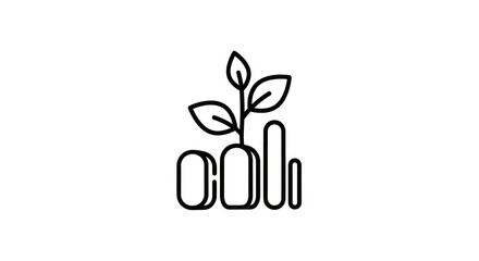 Fototapeta premium Financial growth icon with plant and coins