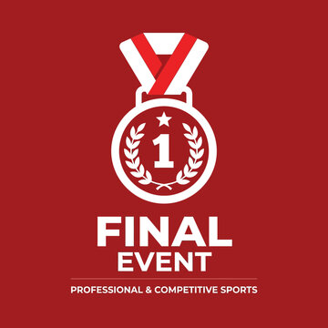Iconic Medal Emblem Illustrating First Place Victory and Final Event Achievement