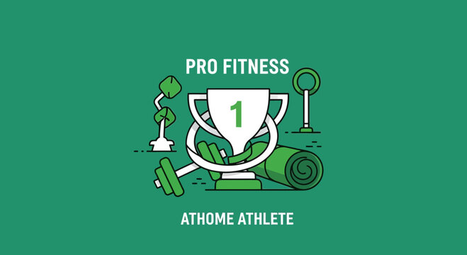 Inspiring Professional Fitness Graphic Emphasizing Victory And At Home Athlete Lifestyle