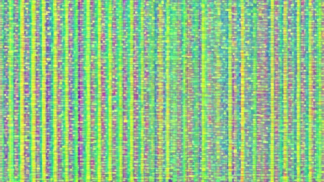 Abstract woven textile pattern with magenta, yellow, and green intersecting threads