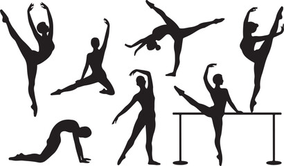 Ballet dancer performing various graceful poses © Ranaart