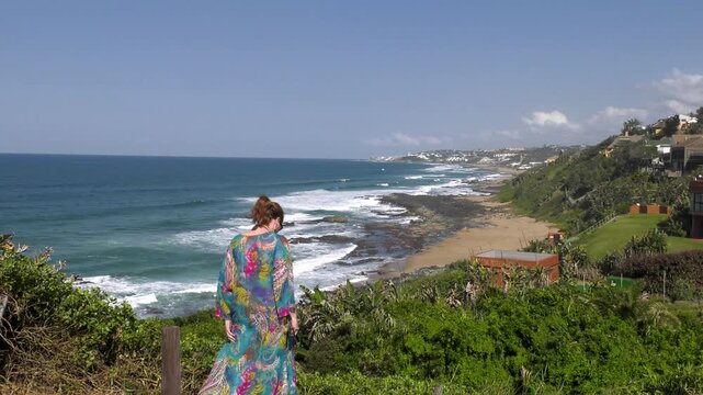 waterfront of Ballito bay, travel destinations, Willard beach , Durban area, South Africa, mountain range