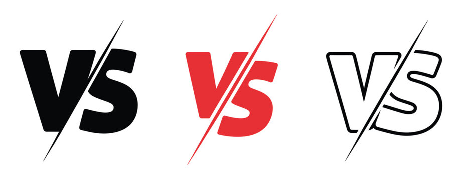 VS versus icon displaying battle and rivalry symbols for competition, duel, tournament, and sports confrontation graphics. Vector illustration.