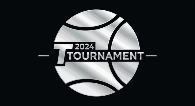 Metallic Basketball Tournament Design for the Year 2024 with Striking Visual Appeal