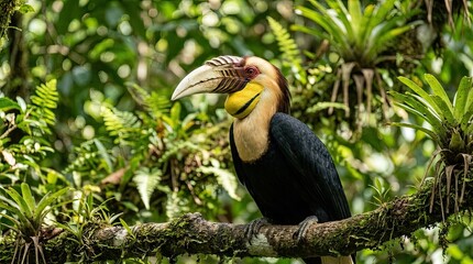 Obraz premium black billed hornbill